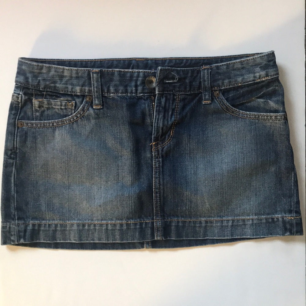 EXPRESS Jean Skirt with Rhinestone Pockets